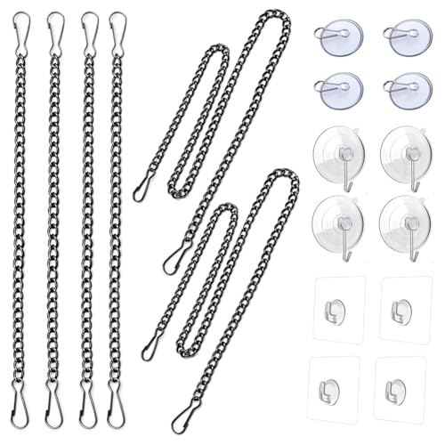 Afforstyle Ketten-Set zum Aufhängen Von Buntglasfenstern mit Saugnapfhaken, Schwarze Bilder-Aufhängekette, Sonnenscheinfänger Afforstyle Ketten-Set zum Aufhängen Von Buntglasfenstern mit Saugnapfhaken, Schwarze Bilder-Aufhängekette, Sonnenscheinfänger von Afforstyle
