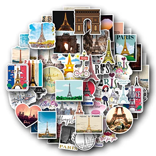 Addicted to Paris Aufkleber für Laptop (50 PCS),Geschenk für Kinder Jugendliche Erwachsene Jungen,Paris Stickers Wasserdicht Vinyl Aufkleber für Scrapbook,Skateboard,Auto,Gepäck von Affoto