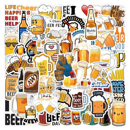 Bier Aufkleber für Laptop(100PCS),Geschenk für Kinder Jugendliche Erwachsene Jungen,Beer Wasserdicht Vinyl Aufkleber Stickers für Scrapbook,Skateboard,Auto,Gepäck von Affoto