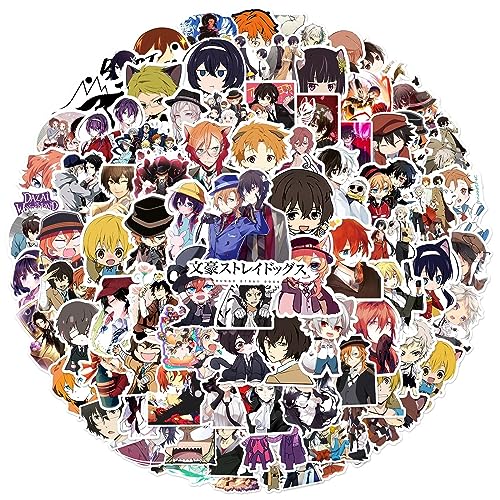 Bungo Stray Dogs Aufkleber für Laptop (100PCS),Geschenk für Kinder Jugendliche Erwachsene Jungen,Anime Stickers Wasserdicht Vinyl Aufkleber für Scrapbook,Skateboard,Auto,Gepäck von Affoto