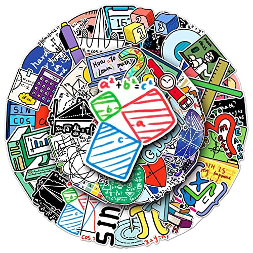 Mathematics Aufkleber für Laptop (50 PCS),Geschenk für Kinder Jugendliche Erwachsene Jungen,Mathematik Stickers Wasserdicht Vinyl Aufkleber für Scrapbook,Skateboard,Auto,Gepäck von Affoto