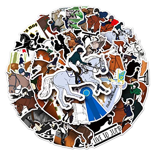 Pferdesport Aufkleber für Laptop(50 PCS),Geschenk für Kinder Jugendliche Erwachsene Jungen,Pferde Stickers Wasserdicht Vinyl Aufkleber für Scrapbook,Skateboard,Auto,Gepäck von Affoto