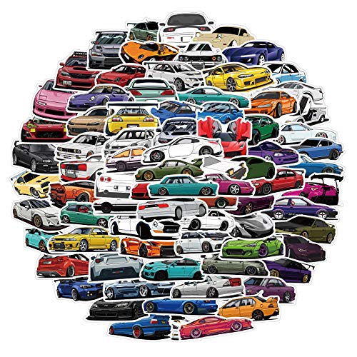 Rennwagen Aufkleber 100 Stück,Racing Car Stickers für Kinder und Teens Erwachsenen,Sportwagen Vinyl Aufkleber für Laptop,Auto, Motorräder,Fahrrad,Skateboard,Wasserdicht Graffiti Sticker Pack von Affoto
