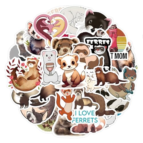 Schlitten Aufkleber für Laptop(100PCS),Geschenk für Kinder Jugendliche Erwachsene Jungen,Ferret Wasserdicht Vinyl Aufkleber Stickers für Scrapbook,Skateboard,Auto,Gepäck von Affoto