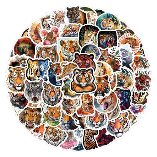Tiger Aufkleber für Laptop(100PCS),Geschenk für Kinder Jugendliche Erwachsene Jungen,Tiger Wasserdicht Vinyl Aufkleber Stickers für Scrapbook,Skateboard,Auto,Gepäck von Affoto