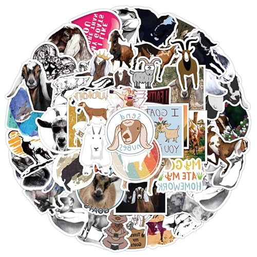 Ziege Aufkleber für Laptop (50PCS),Geschenk für Kinder Jugendliche Erwachsene Jungen,Goat Wasserdicht Vinyl Aufkleber Stickers für Scrapbook,Skateboard,Auto,Gepäck von Affoto
