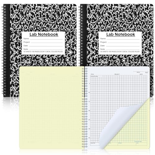 Affrolling 2 Pack Carbonless Lab Notebook Carbon Copy Gird Laboratory Notebook Composition Book 8.5'' x 11'', a Book Contains Carbon Copies 50 Sets of Pages 100 Sheets Total Marble Cover Coil Binding Affrolling 2 Pack Carbonless Lab Notebook Carbon Copy Gird Laboratory Notebook Composition Book 8.5'' x 11'', a Book Contains Carbon Copies 50 Sets of Pages 100 Sheets Total Marble Cover Coil Binding von Affrolling