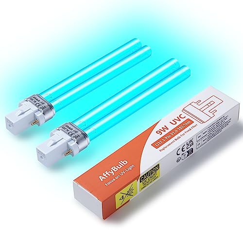 AffyBulb 2 * 9 W G23 PLS Ersatz-UV-Leuchtmittel, für Teich-UVC-Filter, Maschine oder Klärer von AffyBulb