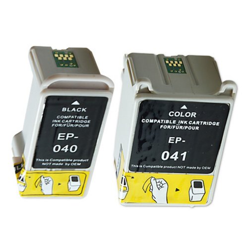 2 Druckerpatronen Tinte für Epson Stylus C62 CX3200 erstzen Epson T040 und T041 von AfiD GmbH