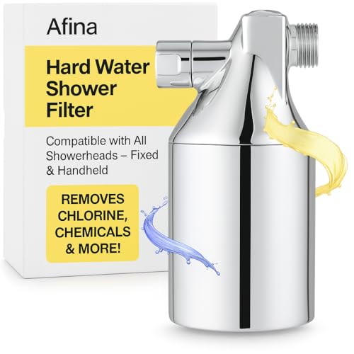 Afina Duschfilter – Hochdruckfiltration für gesünderes Haar und Haut, reduziert Haarausfall, trockene juckende Haut, Schuppen, Ekzeme, schützt gefärbtes Haar, einfache Installation und universelle von Afina