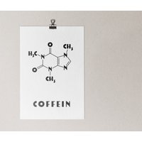 Coffein Molekül Poster - in Den Größen A5 A3 von AfisaArt