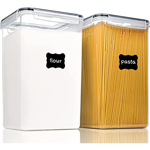 Aflytep 2 x Frischhaltedosen mit luftdichtem 6,5 l, für Mehl, Zucker, Backzubehör und trockene Lebensmittelaufbewahrung von Aflytep