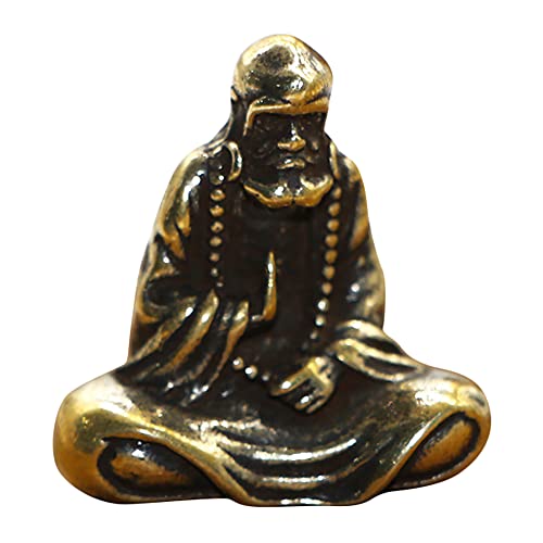 Aflytep Retro Messing Buddha Mini Statue Bodhidharma Figuren Schreibtisch Dekoration Kunst Geschenke Miniaturen von Aflytep