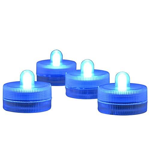 Afoosoo 50 Stück Unterwasser-LED-Licht Flammenlose LED-Kerze Batteriebetriebenes Teelicht Tauch Dekorative Lichter für Hochzeitsfeier Eventlicht Aquarium Licht Weihnachten Halloween Licht (blau) von Afoosoo
