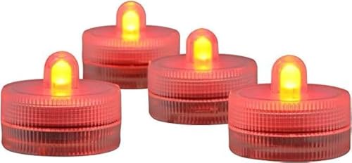 50 Stück Unterwasser-LED-Licht Flammenlose LED-Kerze Batteriebetriebenes Teelicht Tauch Dekorative Lichter für Hochzeitsfeier Eventlicht Aquarium Licht Weihnachten Halloween Licht (rot) von Afoosoo