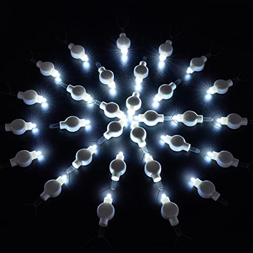 Afoosoo 30 Stück Mini-LED-Laternenlichter, batteriebetriebene LED-Ballonlichter Laternenballonlichter Outdoor/Indoor Hängende Dekorationslichte (Weiß) von Afoosoo