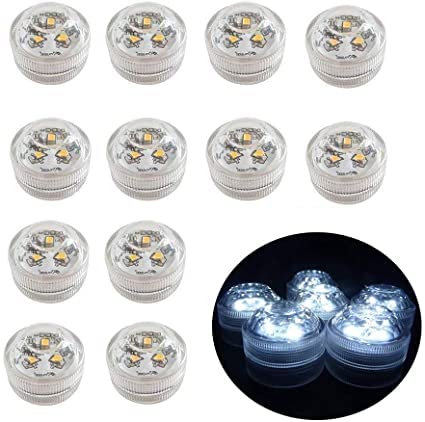 Afoosoo RGB Unterwasser Licht Multi Farbwechsel Flammenlose LED Runde CR2450 Batteriebetriebene Super Helle Weiße Warmweiße LED mit Fernbedienung (003w) von Afoosoo