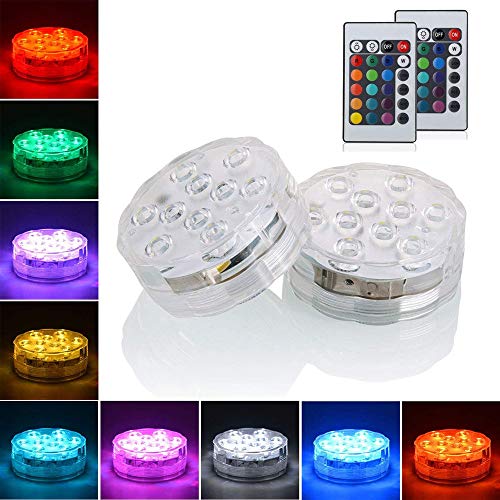 Multicolor Fernbedienung RGB LED-Unterwasserbeleuchtung,Wasserdichte Farbwechsel LED Magic Light für Vase Base,Floral, Aquarium,Teich,Hochzeit (2piece-flower) von Afoosoo