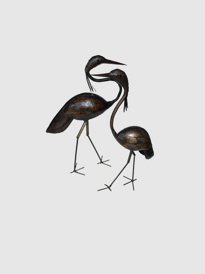 African Rainbow Craft Gartenfigur Skulptur Kranich aus Metallblech – 2er Set – Klein/Mittelgroß (MS), (Skulptur Kranich aus Metallblech - 2er Set - Klein/Mittelgroß (MS) von African Rainbow Craft