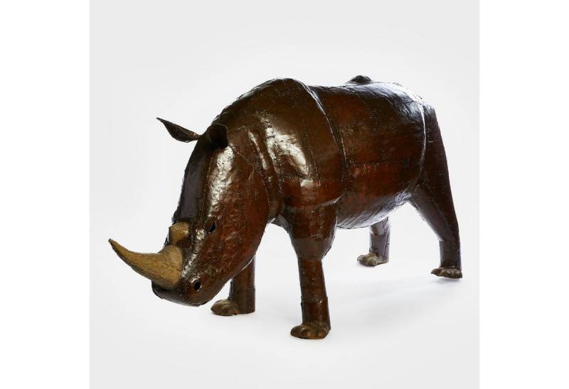 African Rainbow Craft Gartenfigur Skulptur Nashorn mit weißem Horn aus verzinktem Stahl - Sehr Groß (XL), (Skulptur Nashorn mit weißem Horn aus verzinktem Stahl - Sehr Groß (XL) von African Rainbow Craft