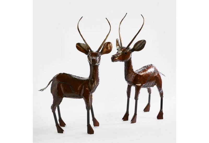 African Rainbow Craft Gartenfigur Skulptur Springbock aus Metallblech – Einzelstück – Mittelgroß (M), (Skulptur Springbock aus Metallblech - Einzelstück - Mittelgroß (M) von African Rainbow Craft