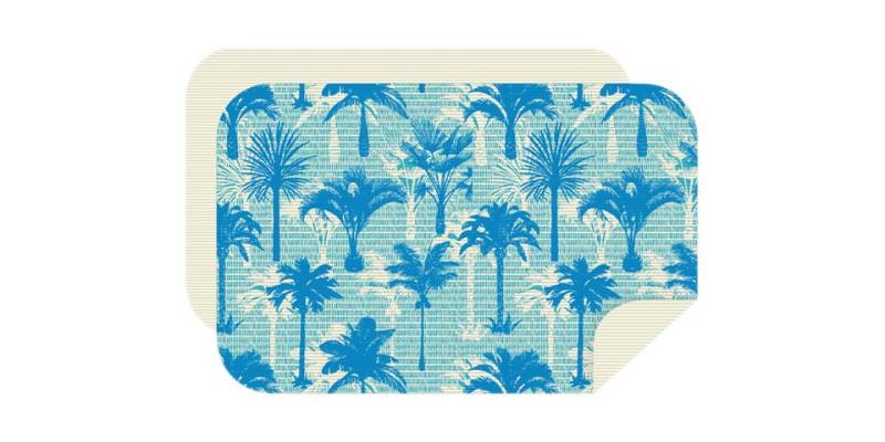 African Rainbow Craft Handtuch Bobums Mikrofaser XL Bedrucktes Handtuch - Blaues Palmenparadies von African Rainbow Craft