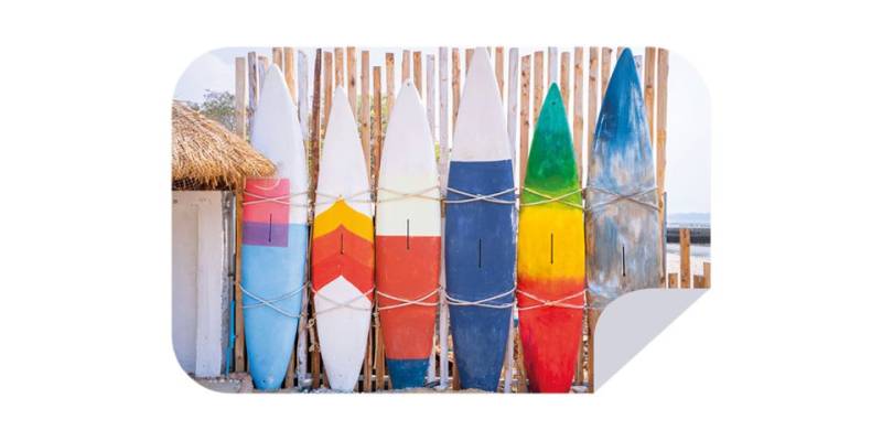 African Rainbow Craft Handtuch Bobums Mikrofaser XL Bedrucktes Handtuch - Farbblock-Surfbrett von African Rainbow Craft