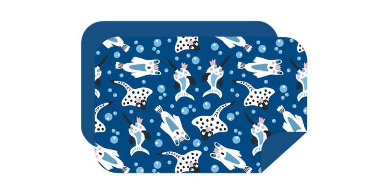African Rainbow Craft Handtuch Bobums Mikrofaser XL Bedrucktes Handtuch - Rochenmeere von African Rainbow Craft