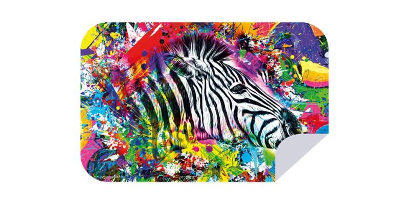 African Rainbow Craft Handtuch Bobums Mikrofaser XL Bedrucktes Handtuch - Zebrafarbenes Kaleidoskop von African Rainbow Craft