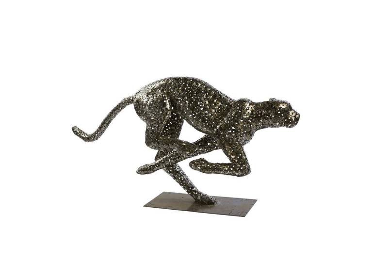 African Rainbow Craft Skulptur (Skulptur Leopard - mit Podest - aus Stahlmuttern) von African Rainbow Craft