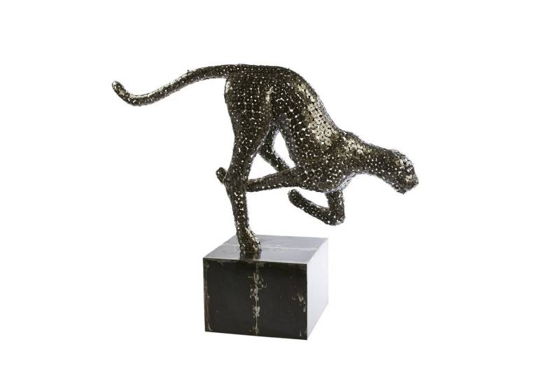African Rainbow Craft Skulptur (Skulptur Leopard - mit Sockel - aus Stahlmuttern) von African Rainbow Craft