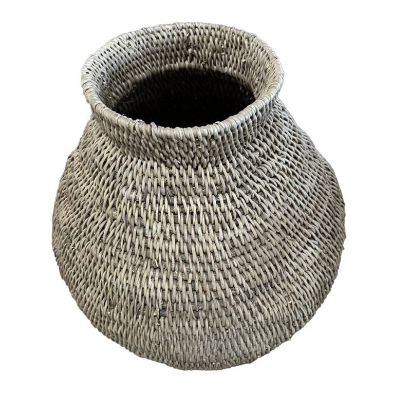 African Rainbow Craft Weidenkorb (Bohero Korb Unbemalt - Krugform - (Simbabwe) - Medium) von African Rainbow Craft