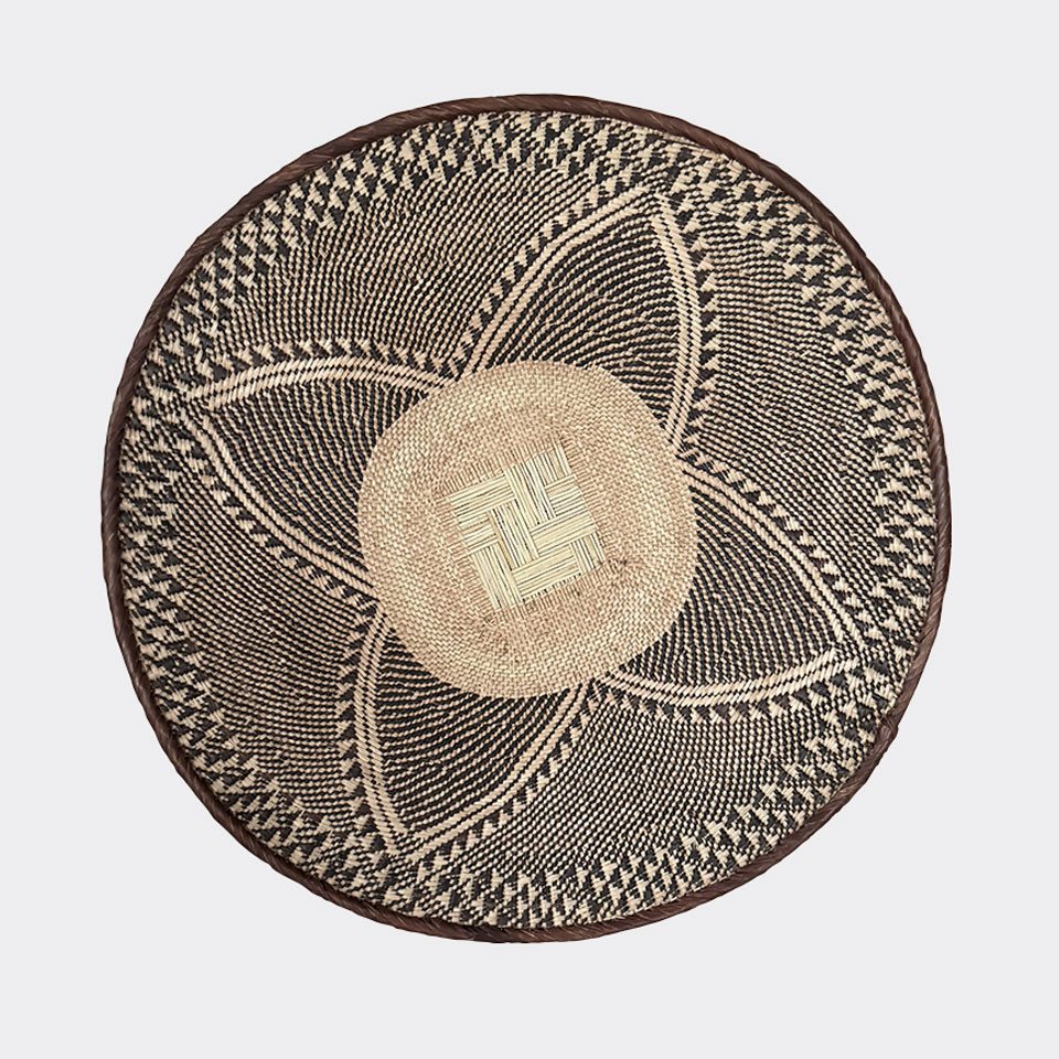 African Rainbow Craft Weidenkorb (Tonga Korb Flach - Sonnenblumen-Geflecht - (Simbabwe) von African Rainbow Craft