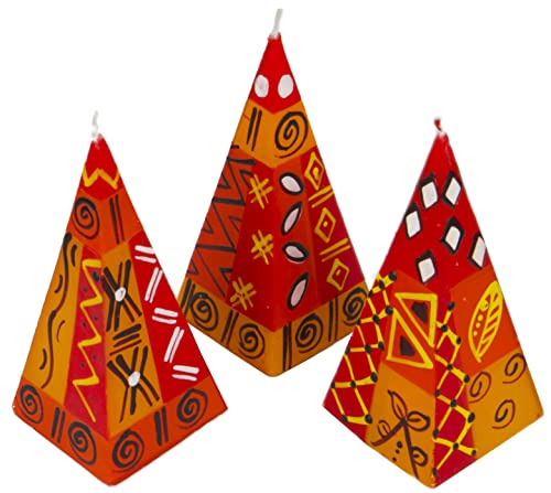 Afrika-Deko 3er Kerzenset “Zahabu handbemalte Pyramidenkerzen aus Afrika handgefertigte afrikanische Pyramiden Kerze in Verschiedene Designs Afrika-Deko 3er Kerzenset “Zahabu handbemalte Pyramidenkerzen aus Afrika handgefertigte afrikanische Pyramiden Kerze in Verschiedene Designs von Afrika-Deko.net