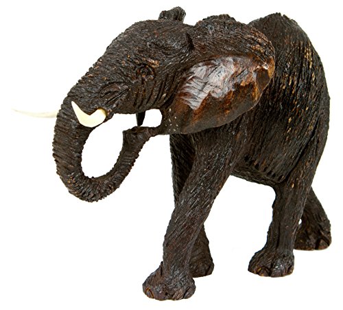 Elefant Ebo in Verschiedene Größen Handarbeit aus SIMBABWE Afrika Deko sehr hochwertiger HolzElefant Figur Holzfigur, 22cm von Afrika-Deko.net