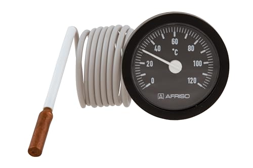Kessel-Thermometer rund Ø52 mm, Anzeigebereich 0-120 °C mit Kapillarleitung 1500mm von Afriso