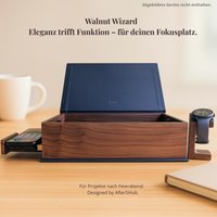 Walnut Wizard Holz Organizer Buchbox Mit Geheimfach Ladefach Und Uhrenhalter | Geschenk Für Ihn Büro Deko Schreibtisch Accessoire von After5Hub