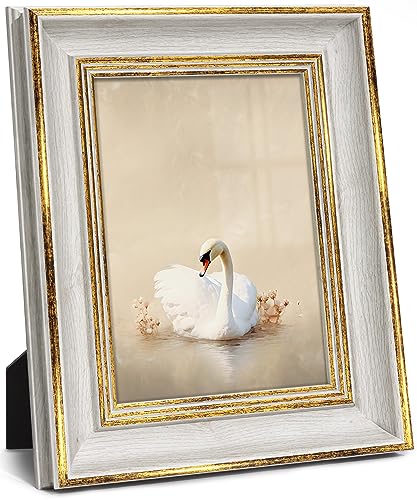Afuly 13x18 Bilderrahmen Beige Weiß in Gold Retro Vintage Antike Shabby Fotorahmen Tabelle Oder Wand Deko Freund Family Frauen Oma Mama Eltern Weihnachten Geburtstag Geschenk von Afuly