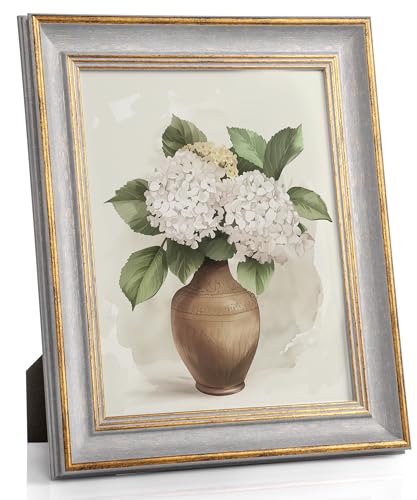 Afuly 20x25 Bilderrahmen Vintage Grau in Gold Bilderrahmen Retro Antike Shabby Fotorahmen Deko für Wand Tisch Family Freund Frauen Oma Mama Hochzeit Geburtstag Weihnachten Geschenke von Afuly
