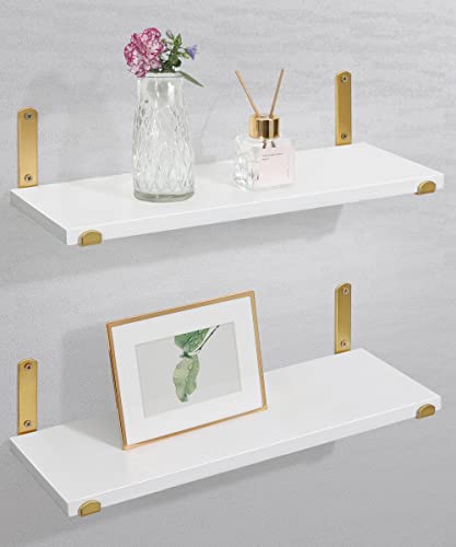 Afuly Wandregal Weiß Holz Gold Metall Regal Wand Hängeregal Badezimmer Kinderzimmer Küche Wohnzimmer Modern Deko 2er Set Afuly Wandregal Weiß Holz Gold Metall Regal Wand Hängeregal Badezimmer Kinderzimmer Küche Wohnzimmer Modern Deko 2er Set von Afuly