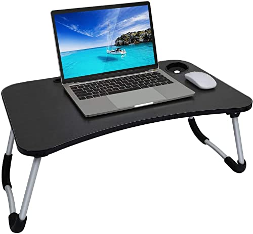 Afunti Laptop-Betttisch, tragbarer Bett-Schreibtisch für Laptop, faltbarer Laptop-Schoßschreibtisch mit Getränkehalter, Laptop-Ständer, Frühstückstablett für Bett, Sofa, Schreiben, Essen, (60 x 40 cm) von Afunti