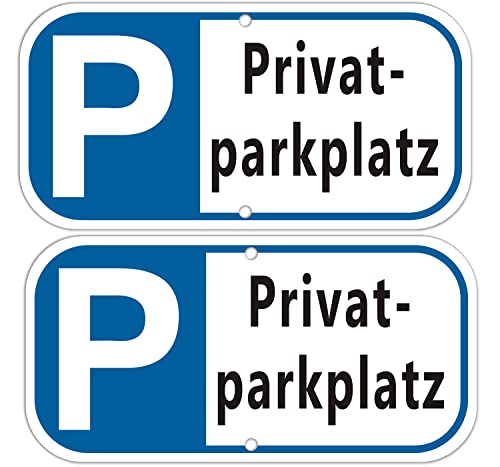 Schild Privat Parkplatz Alu 30x15cm Privatparkplatz Schilder Parken verboten Parkplatzschild mit UV-Schutz für Garage Hotel Parkplatz Schule Carport Firma für Außen-und Innenbereich 2 Stück von Afuven