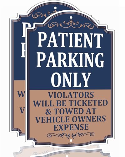 Schilder "PATIENT PARKING ONLY" (in englischer Sprache), englische Aufschrift: "PATIENT PARKING ONLY" (in englischer Sprache), 45,7 x 30,5 cm, Metall, reflektierend, rostfreies Aluminium, UV-geschützt von Afuven