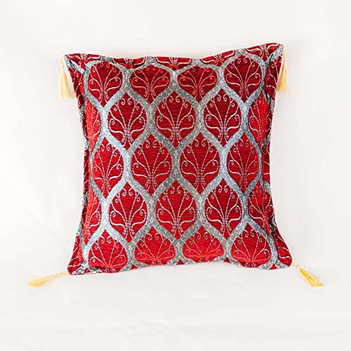 Aga's Own Dekorativer Sofa-Kissenbezug mit Reißverschluss für Schlafzimmer – Sofakissen – Perfekt für Heimdekoration, erhältlich in Mehreren Farben – Rot – orientalisches Muster (40 x 40 cm) von Aga's Own