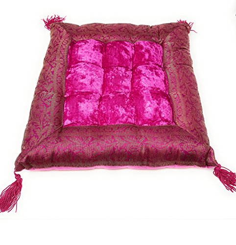 Aga's Own Indische Sitzpuff Sitzkissen Bodenkissen Yogakissen Orientalisches Kissen Indien (Pink) von Aga's Own