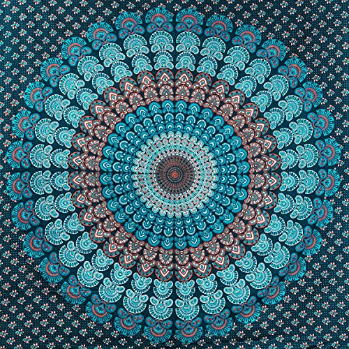 Aga's Own Mandala Tapisserie – Psychedelic Wall Art Hanging – Überwurf aus Baumwolle Tapisserie für Wohnzimmer, Schlafzimmer Home – ästhetisches Wandtuch für den Strand oder zu Hause (TD_02_Blau) von Aga's Own