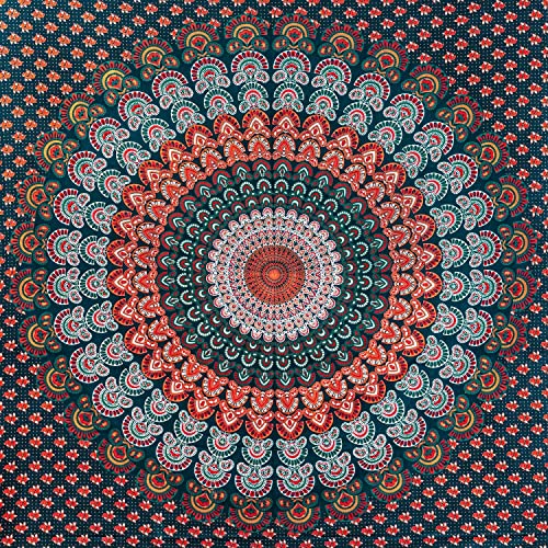 Aga's Own Mandala Tapisserie – Psychedelic Wall Art Hanging – Überwurf aus Baumwolle Tapisserie für Wohnzimmer, Schlafzimmer Home – ästhetisches Wandtuch für den Strand oder zu Hause (TD_02_BlauBunt) von Aga's Own