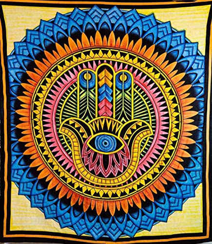 Aga's Own Mandala Tapisserie – Psychedelic Wall Art Hanging – Überwurf aus Baumwolle Tapisserie für Wohnzimmer, Schlafzimmer Home – ästhetisches Wandtuch für den Strand oder zu Hause (TD05 Bunt03) von Aga's Own