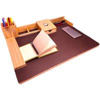 Schreibtisch-Organizer-Set, Schreibtisch-Organizer Aus Holz, Desktop-Set Mit Uhr, Büro-Tisch-Organizer, Büro-Schreibtisch, Kartenhalter, Stifthalter von AgarwalCraftsPalace