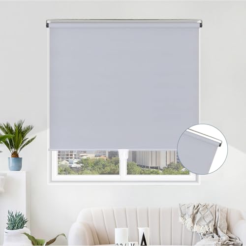 Agashi Schnurlose Rollos Verdunkelungsjalousien, Verdunkelnde Rollos, Temporäre Verdunkelungsjalousien, Fensterjalousien, Sichtschutz/Gray/50 * 200Cm(19.7 * 78.7In) von Agashi